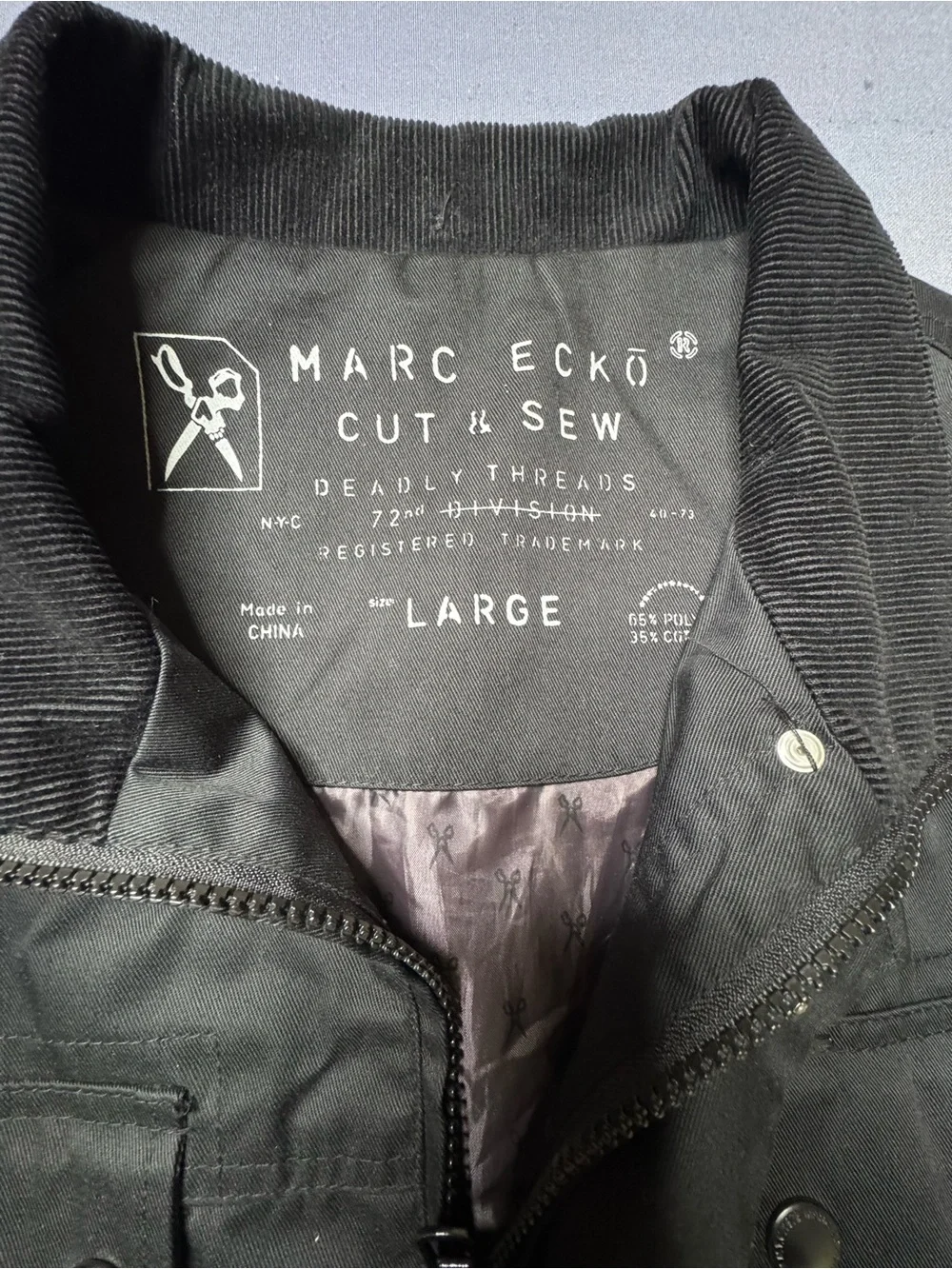 Marc Ecko Deadly Threads Military Jacket L Black Y2K Gorpcore Utility Fireman